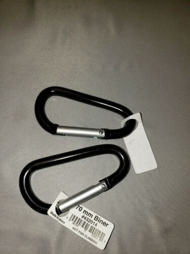 Liberty Mountain Multi-Biner 70mm (2.76") HA Aluminum Carabiners Black 2-Pack