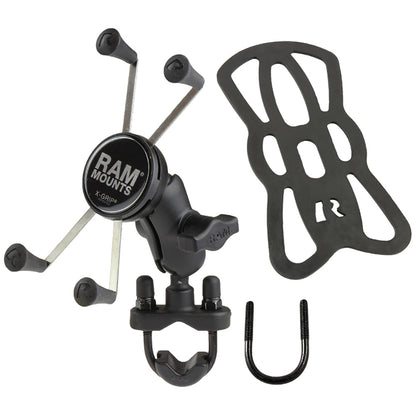 RAM Mount X-Grip Large Phone Mount w/Handlebar U-Bolt Base [RAM-B-149Z-A-UN10U]