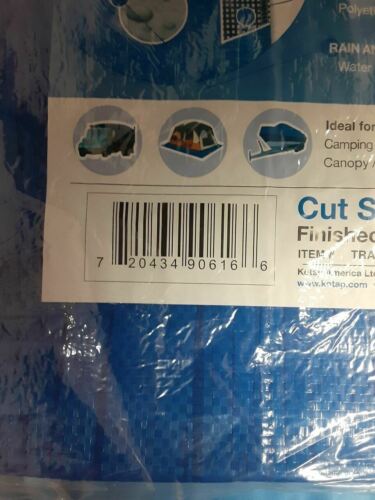 Kotap 10' x 12' UV Resistant Waterproof Blue Poly Tarp w/Grommets & Rope Hem