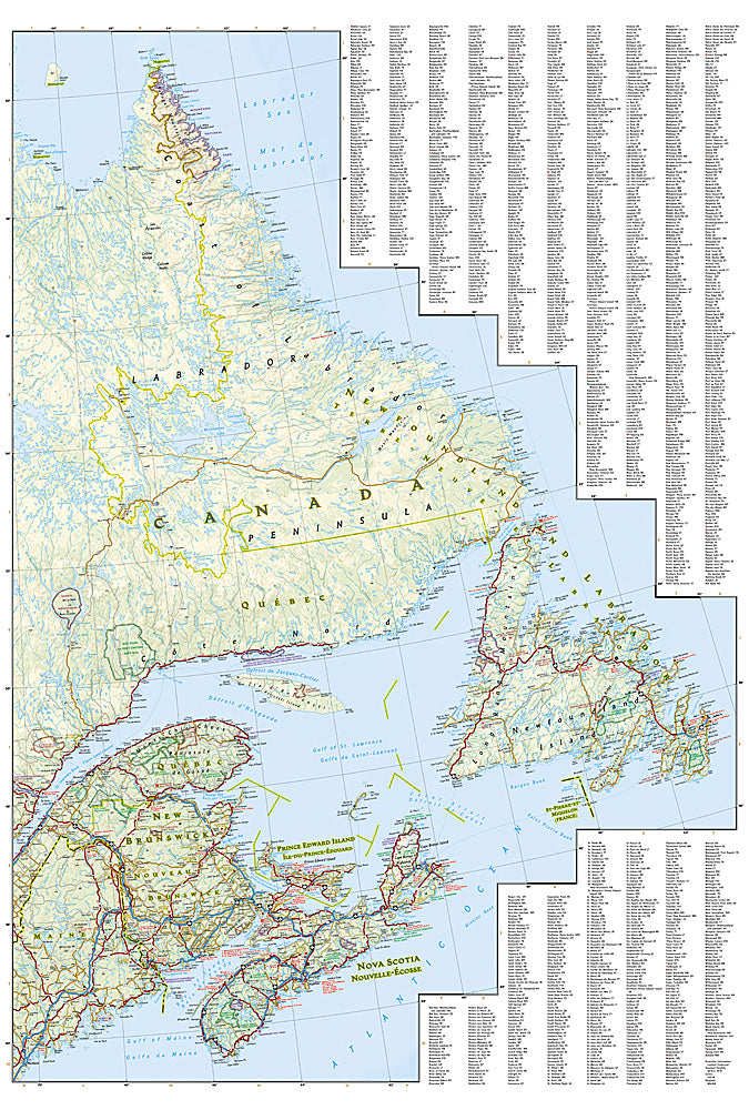 National Geographic Adventure Map Canada East AD00003115