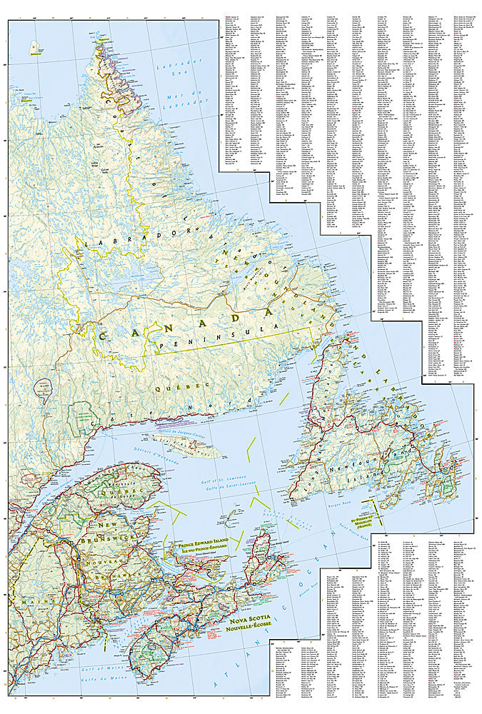 National Geographic Adventure Map Canada East AD00003115