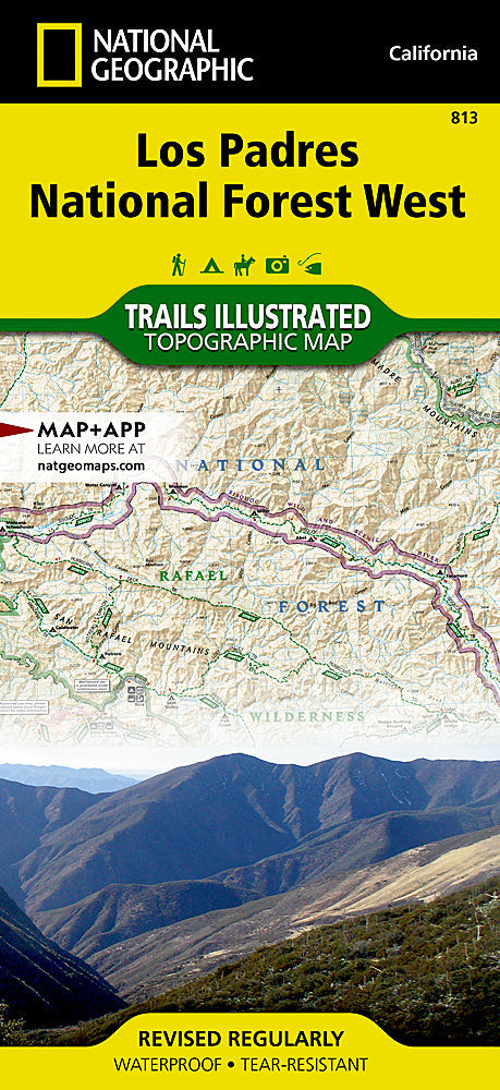 National Geographic Trails Illustrated CA Los Padres Natl Forest West Map TI00000813