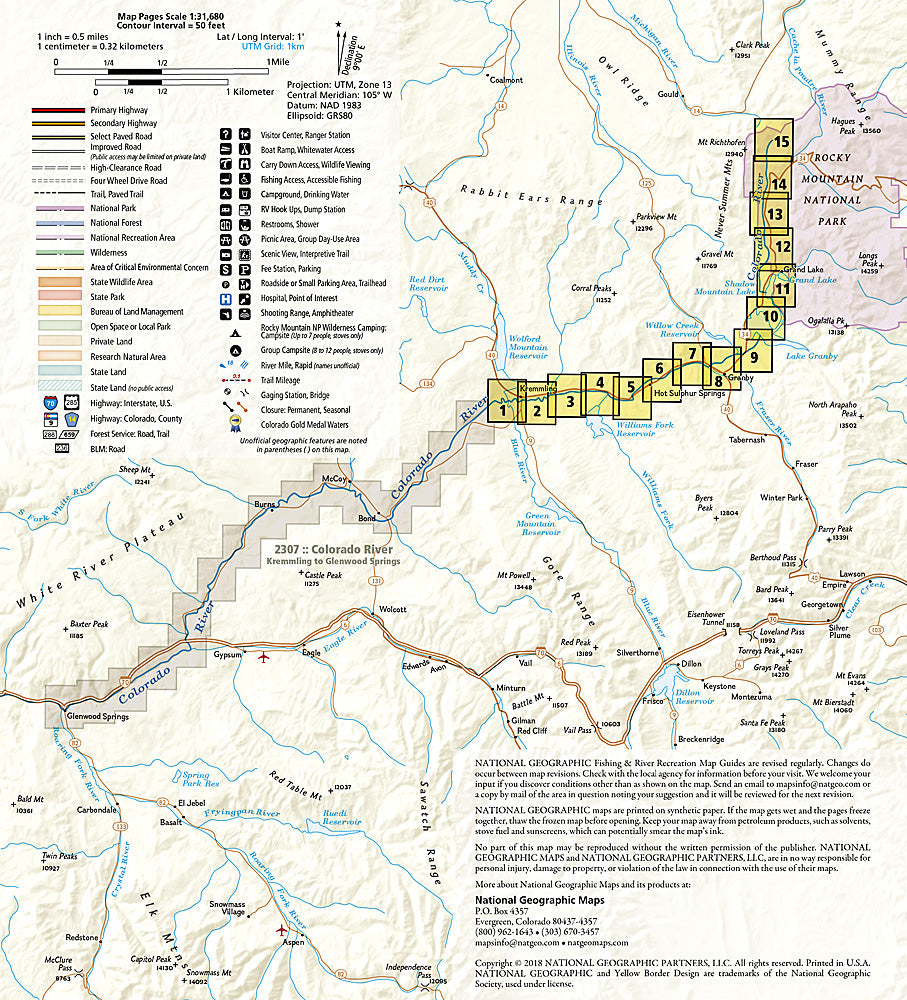 National Geographic Colorado River Headwater-Kremmling Map Guide TI00002306