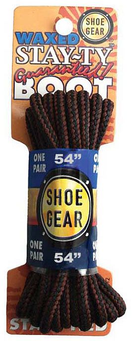 Shoe Gear Waxed Boot Laces 54" Brown / Black 311-14