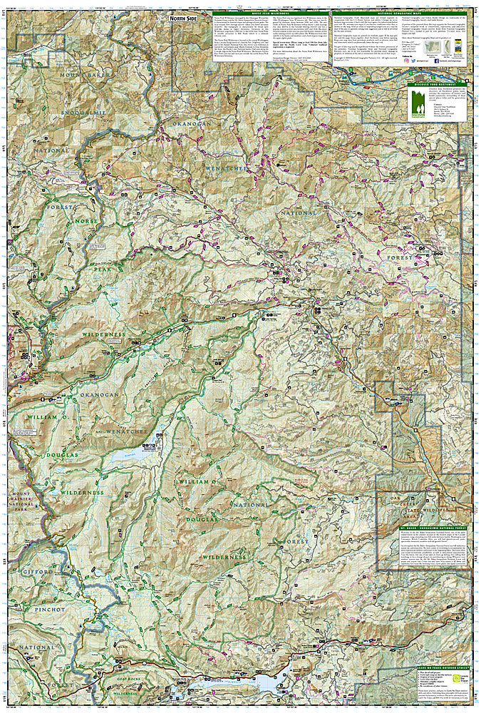 National Geographic Trails Illustrated WA Goat Rocks / Norse Peak Trail Map 823