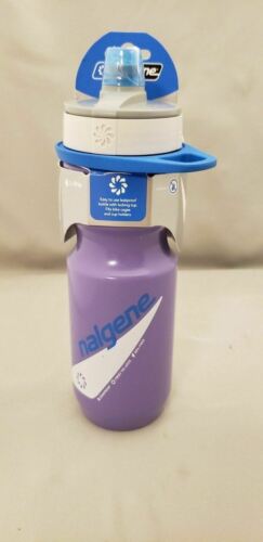 Nalgene Draft Squeezable Bicycle Water Bottle Purple w/Gray Cap - Fits Bike Cage