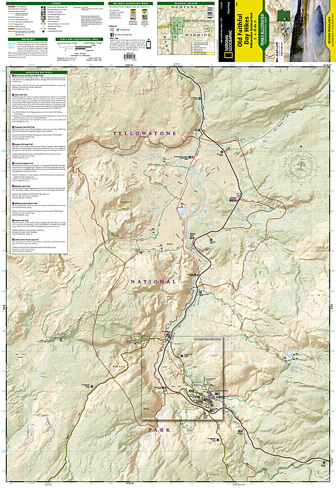 National Geographic WY Old Faithful Yellowstone Map Pack Bundle TI1021129B