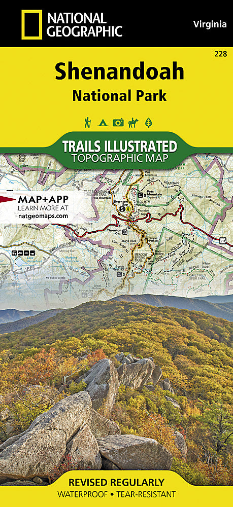 National Geographic Trails Illustrated Virginia Shenandoah National Park Map TI00000228