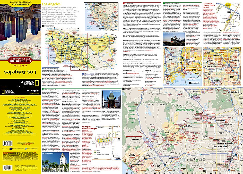 National Geographic City Destination Map Los Angeles CA DC01020316