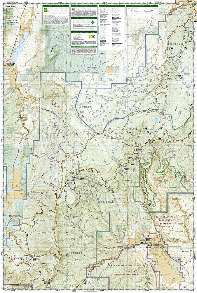 National Geographic UT Paunsaugunt Plateau MT Dutton Trails Illustrated Map TI00000705