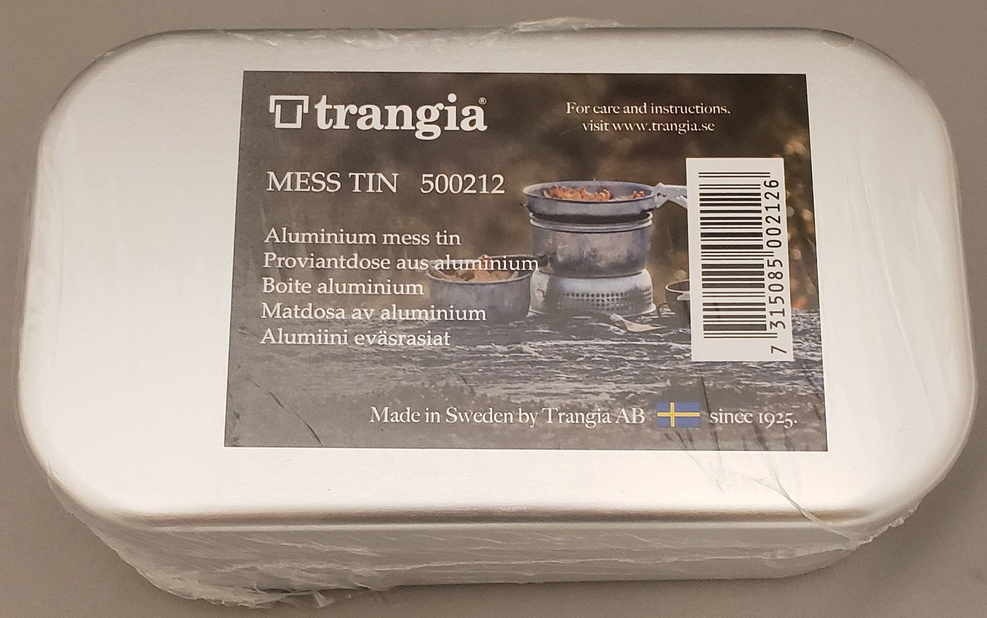 Trangia Ultralight Aluminum Rectangular Mess Tin Small--6.5" L x 3.5" W x 2.6" T