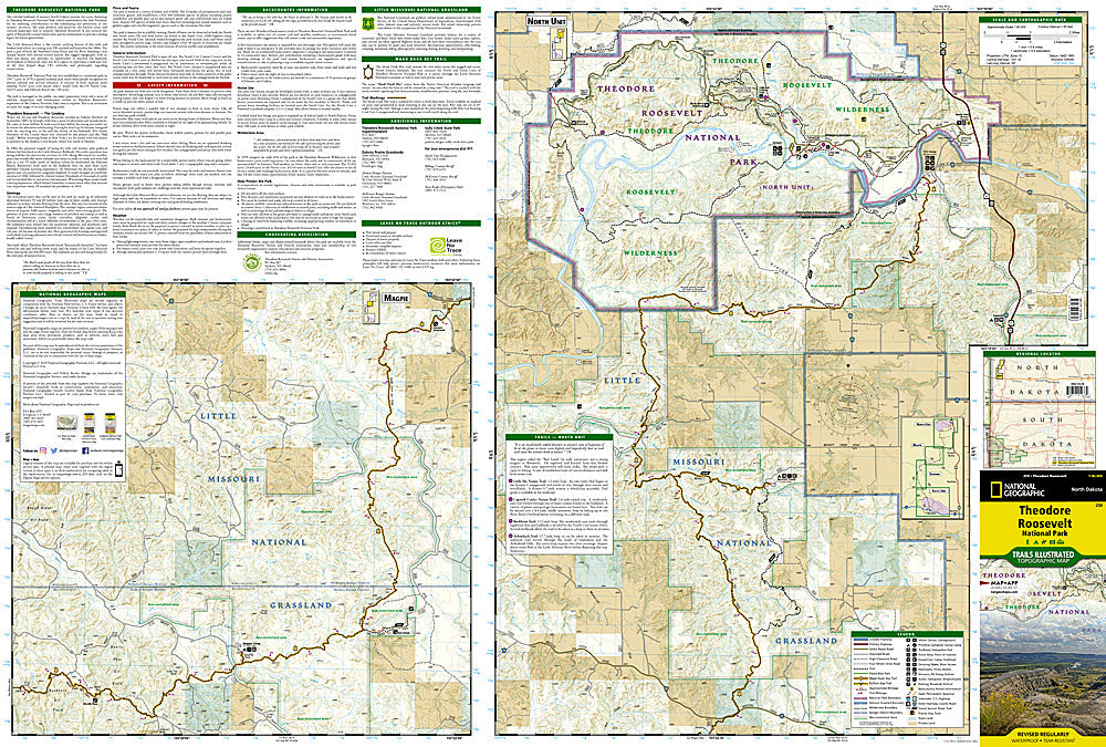 National Geographic ND Theodore Roosevelt Ntl Park Trails Illustrated Map TI00000259