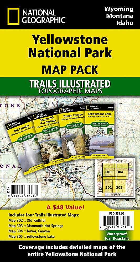 National Geographic Yellowstone Nat Park Map Bundle TI01020579B