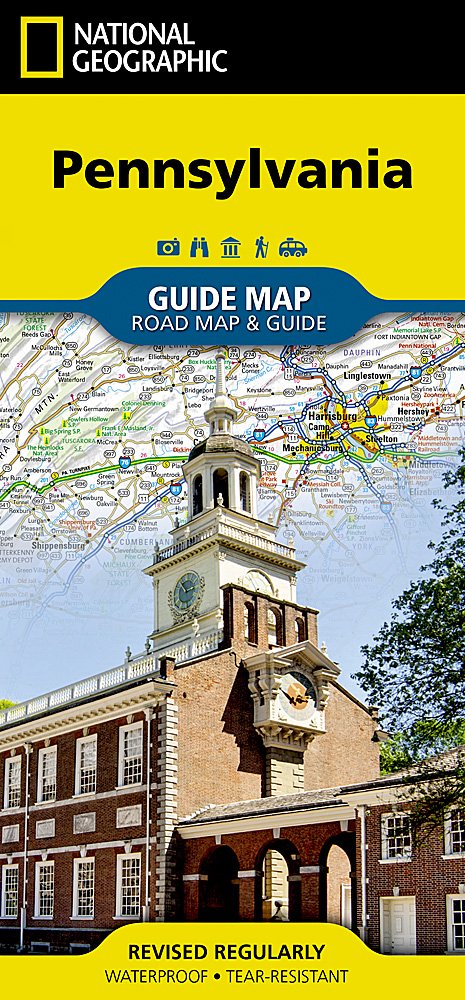 National Geographic GuideMap PA Pennsylvania Road Map & Travel Guide GM01020318
