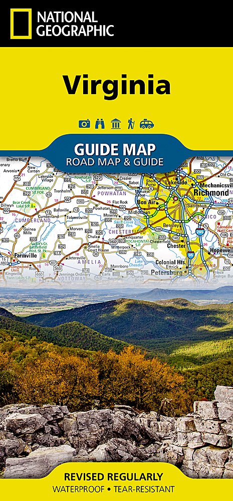 National Geographic GuideMap VA Virginia Road Map & Travel Guide GM01020544