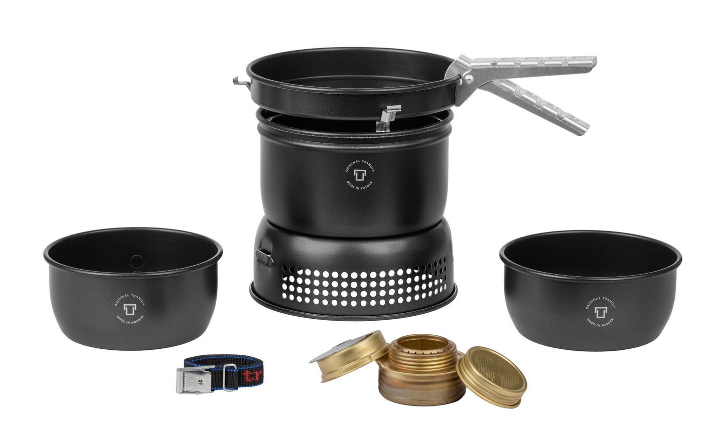 Trangia 37-5 UL All Black Alcohol Stove Set w/Pots & Fry Pan