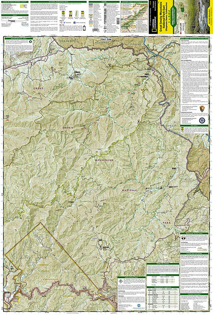 National Geographic Trails Illustrated TN/NC Clingmans Dome Nat Park Map TI00000317