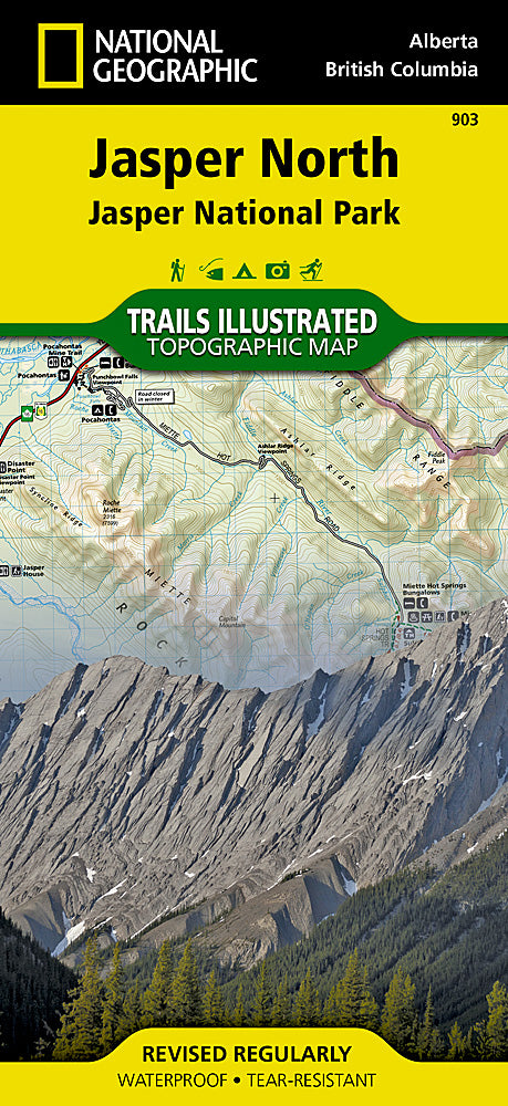 National Geographic Trails Illustrated Alberta/BC Canada Jasper North Map TI00000903