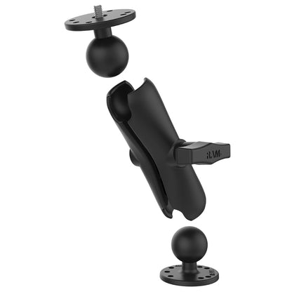 RAM Mount RAM Double Ball Mount w/1/4"-20 Male Thread - Medium Arm [RAM-101AU]