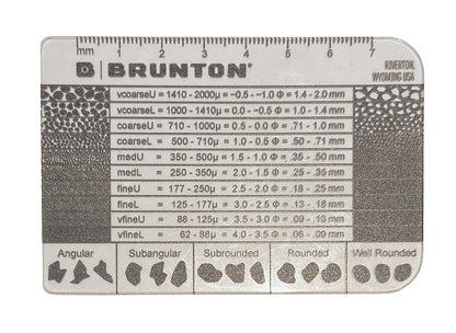 Brunton Grain Size Card Geology Reference Tool F-GRAINCARD