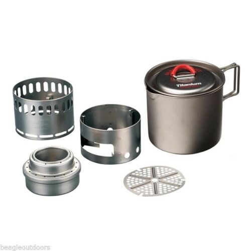 EverTitanium Appalachian Set Stove Pot w/lid Windscreen Cookset ECA268R