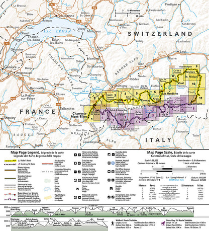 Haute Route Chamonix to Zermatt Topo Map Guide TI00004001