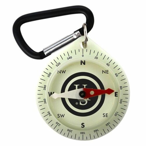 Ultimate Survival UST Pathfinder GLO Compass Glow in the Dark w/Carabiner Clip