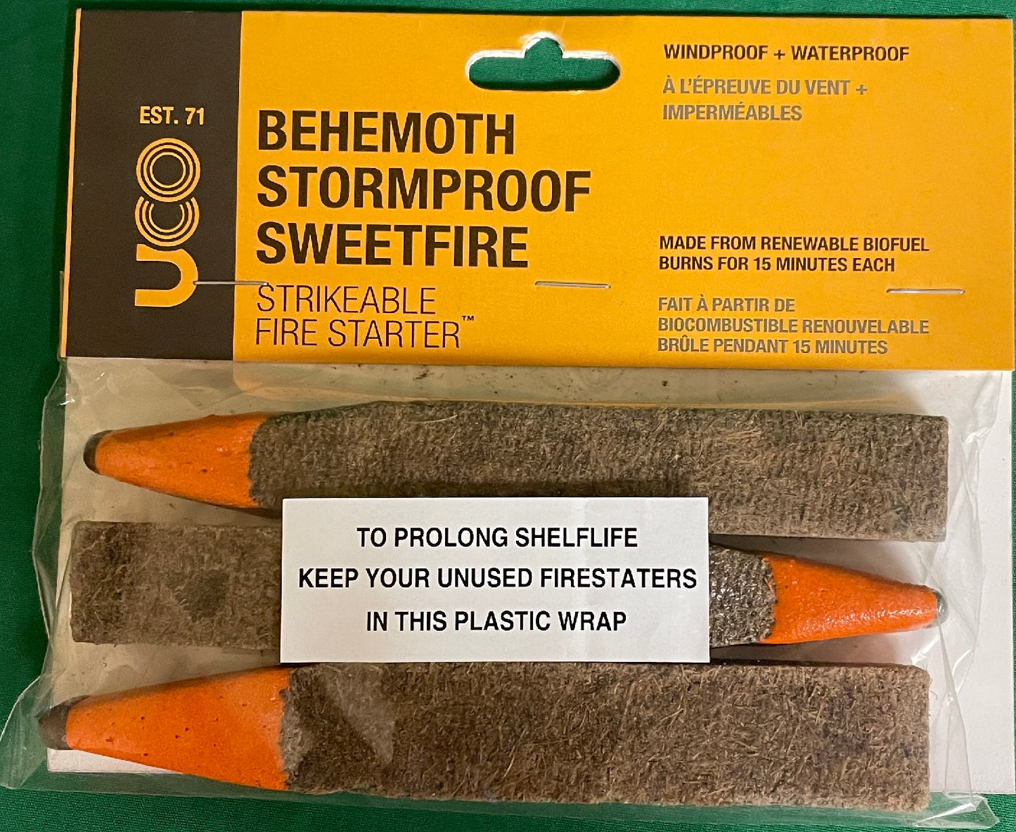 UCO Behemoth Stormproof Sweetfire Firestarter 3-Pack MT-BEHEMOTH-3P