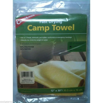 Coghlan's 12x30 Camp Towel Ultralight Dish/Wash Cloth Fast Dry Coghlans 9335