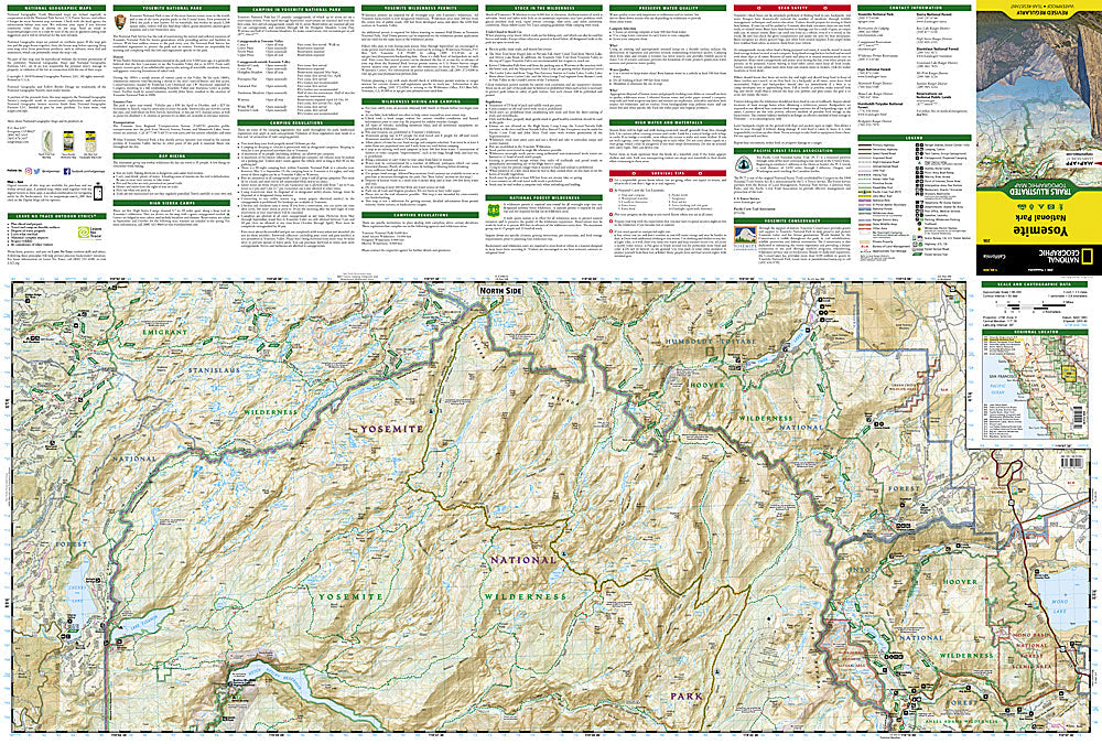 National Geographic Trails Illustrated California Yosemite National Park Map TI00000206