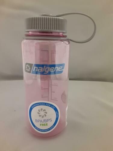 Nalgene Wide Mouth 16oz Loop Top Water Bottle Cosmo Pink w/Silver Lid BPA Free