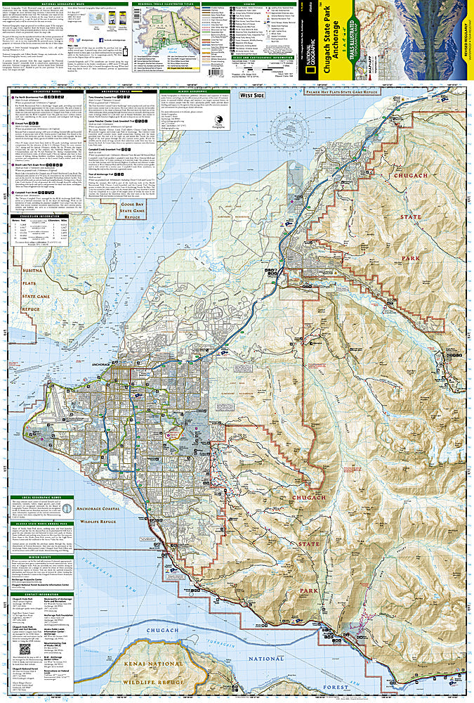 National Geographic Trails Illustrated AK Anchorage Chugach State Park Map TI00000764