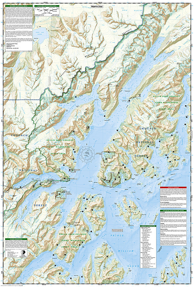 National Geographic Trails Illustrated Alaska Prince William Sound West Map TI00000761