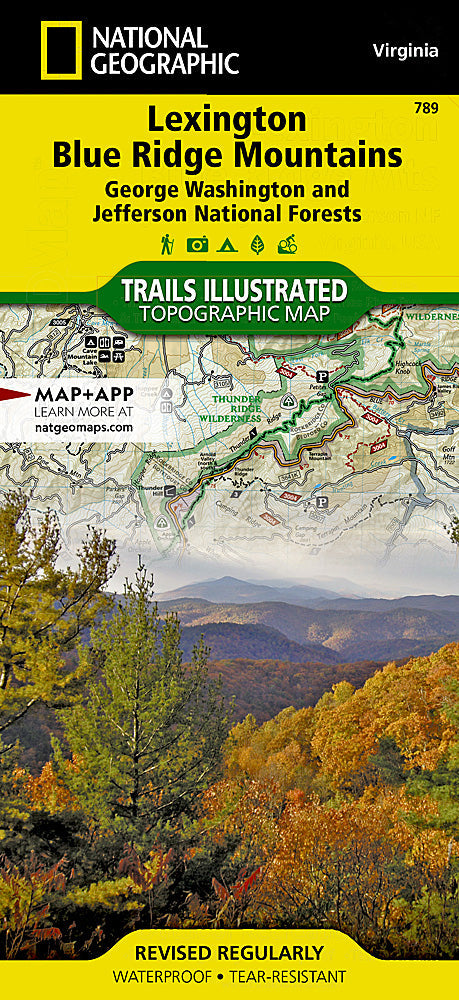National Geographic Trails Illustrated VA Lexington Blue Ridge Mountains Map TI00000789