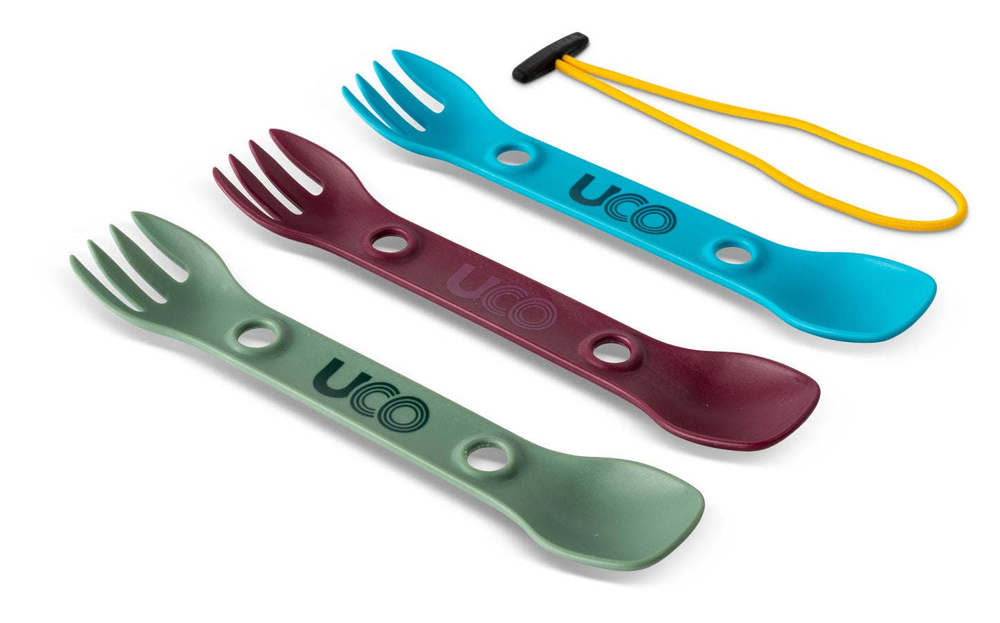 UCO Mini Utility Spork 3-Pack Terra Colors w/Tether F-SP-M-3PK