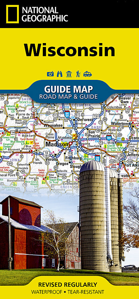 National Geographic Guide Map WI Wisconsin Road Map & Travel Guide GM01020338