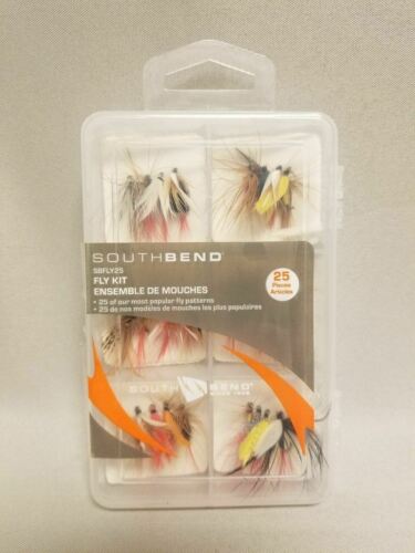 South Bend Fishing 25-Piece Fly Assortment w/Box - 25 Best Selling Flies SBFLY25