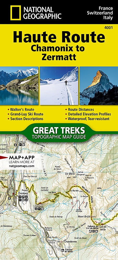 Haute Route Chamonix to Zermatt Topo Map Guide TI00004001