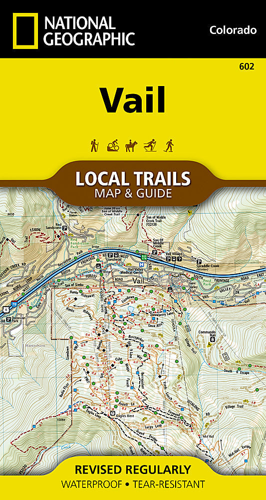 National Geographic Trails Illustrated Vail CO Local Trails Topo Map & Guide TI00000602