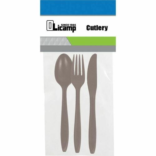 Olicamp Knife-Fork-Spoon BPA-Free Utensil - Ultralight Camping Cutlery 3-Pack