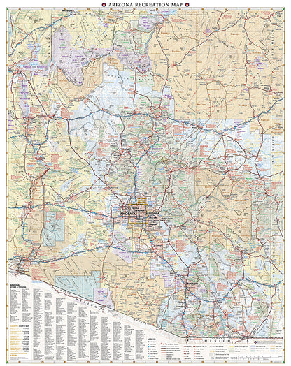 National Geographic Benchmark Maps Arizona AZ Recreation Map BE0BENAZRM