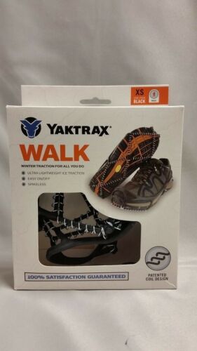 Yaktrax Walker Lightweight Ice/Snow Walk Traction Device XS X-Small Black