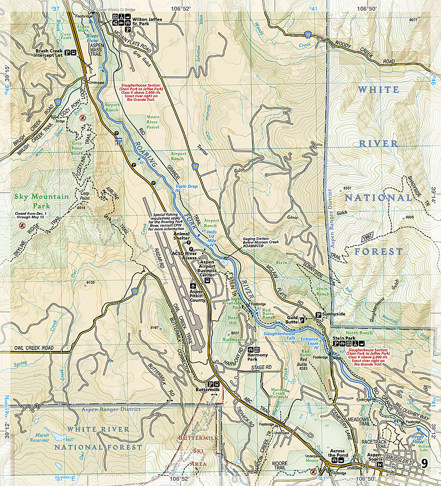 National Geographic Roaring Fork & Fryingpan Rivers Map Guide TI00002305