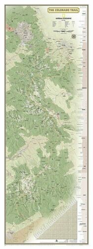 National Geographic CO Colorado Trail Wall Map 18" x 48" Standard