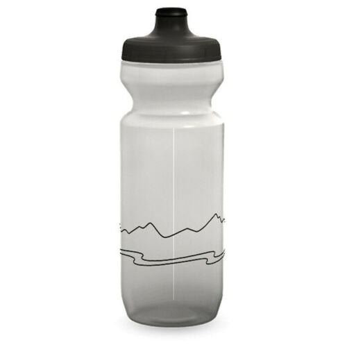 Specialized Purist 22oz Bicycle Water Bottle Clear Mountains w/Black MoFlo Lid