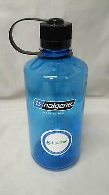 Nalgene Narrow Mouth 32oz BPA Free Tritan Water Bottle Slate Blue w/Black Lid