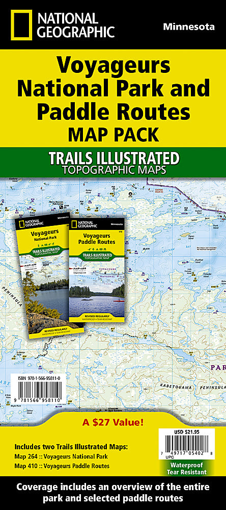 National Geographic MN Voyageurs Nat'l Park Map Pack Bundle TI01021210B