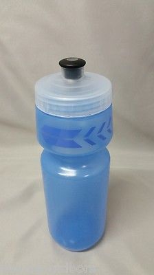 Specialized Big Mouth 24oz Bicycle Water Bottle Clear Blue Tracks w/Clear Lid