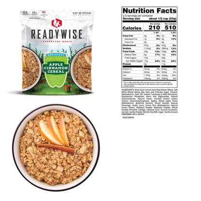 ReadyWise Appalachian Apple Cinnamon Cereal 2.5 Servings