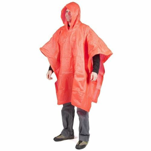 Peregrine Equipment PEVA 52" x 80" Rain Poncho PVC Free w/Snaps & Hood Orange